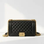 Chanel, Chanel Boy 10, 10", Black, Very Very  Good