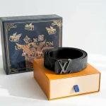 Louis Vuitton, Louis Vuitton Monogram Eclipse Reversible Belt, 95/38, Black, Very Very  Good