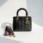Dior, Lady, Medium, Black, Very Good