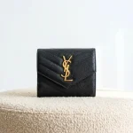 YSL, Cassandre Matelasse Compact Wallet, , Black, Very Very  Good