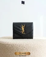 YSL, Cassandre Matelasse Compact Wallet, , Black, Very Very  Good