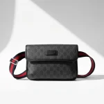 Gucci, GG Supreme Black Belt Bag, , Black, Very Very  Good