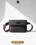 Gucci, GG Supreme Black Belt Bag, , Black, Very Very  Good