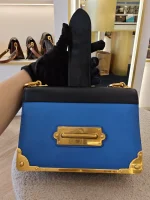 Prada, Cahier Bag , , Blue, Like New - Image 38