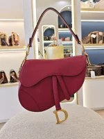 Dior, Saddle Bag, Medium, Red, Like New - Image 4