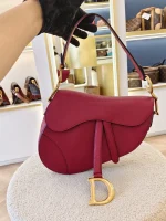 Dior, Saddle Bag, Medium, Red, Like New - Image 5