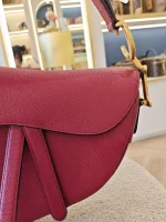 Dior, Saddle Bag, Medium, Red, Like New - Image 6