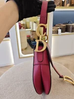 Dior, Saddle Bag, Medium, Red, Like New - Image 9