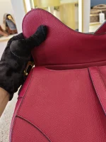 Dior, Saddle Bag, Medium, Red, Like New - Image 30