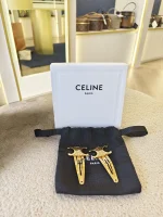 Celine, Triomphe Snap Hair Clips, , Gold, Very Very  Good - Image 2