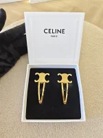 Celine, Triomphe Snap Hair Clips, , Gold, Very Very  Good - Image 3