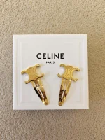 Celine, Triomphe Snap Hair Clips, , Gold, Very Very  Good - Image 5