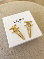 Celine, Triomphe Snap Hair Clips, , Gold, Very Very  Good - Image 6