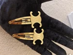 Celine, Triomphe Snap Hair Clips, , Gold, Very Very  Good - Image 8