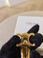 Celine, Triomphe Snap Hair Clips, , Gold, Very Very  Good - Image 11
