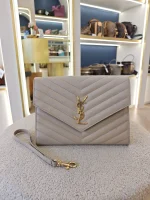 YSL, Envelope Clutch Bag, , Beige, Very Very  Good - Image 5