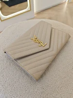YSL, Envelope Clutch Bag, , Beige, Very Very  Good - Image 21