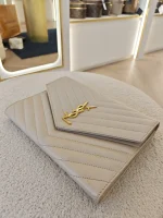 YSL, Envelope Clutch Bag, , Beige, Very Very  Good - Image 23