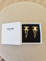 Celine, Triomphe Snap Hair Clips, , Gold, Very Very  Good - Image 18