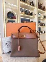 Hermes, Herbag Zip 31, 31", Etoupe, Like New - Image 2