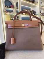 Hermes, Herbag Zip 31, 31", Etoupe, Like New - Image 6