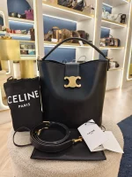 Celine, Celine Medium Bucket Louise, Medium, Black, Like New - Image 2