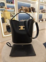 Celine, Celine Medium Bucket Louise, Medium, Black, Like New - Image 3