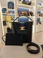 Celine, Celine Medium Bucket Louise, Medium, Black, Like New - Image 5