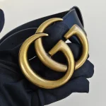 Gucci, Marmont Thin Leather Belt , 75/30, Black, Very Very  Good - Image 4