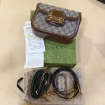 Gucci, Horsebit 1955 Small Shoulder Bag, Small, Brown, Like New - Image 2