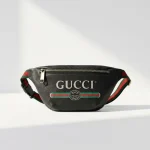 Gucci, Gucci Print Belt Bag, Mini, Black, Very Very  Good