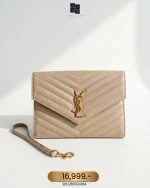 YSL, Envelope Clutch Bag, , Beige, Very Very  Good