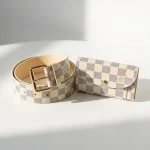 Louis Vuitton, Ceinture Pochette Solo, 80/32, White, Like New