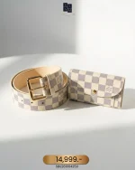 Louis Vuitton, Ceinture Pochette Solo, 80/32, White, Like New